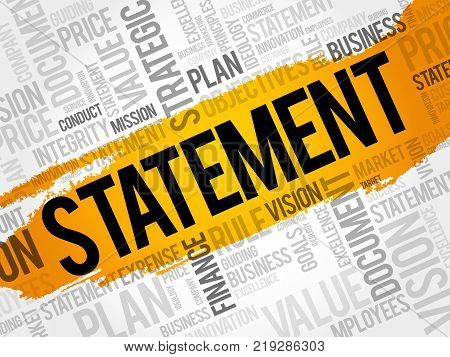 Statement word cloud collage business concept background