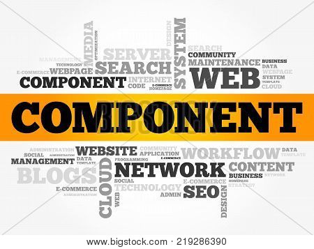 Component Word Cloud Technology Business Concept Background