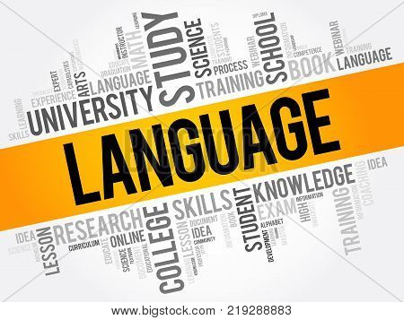 Language Word Cloud Collage Education Concept Background