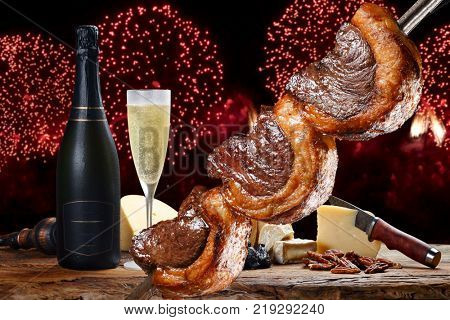 End of year party at the steakhouse
