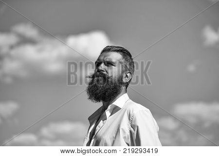 Bearded Surprised Man With Mustache