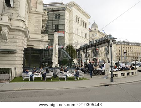 VIENNA, AUSTRIA - MARCH 21, 2017: Entrance of the Albertina museum in Vienna Austria.