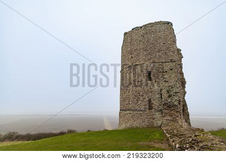 The Tower at Hadleigh Castle on grassy hill