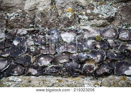Close up of brickwork at Hadleigh Castle