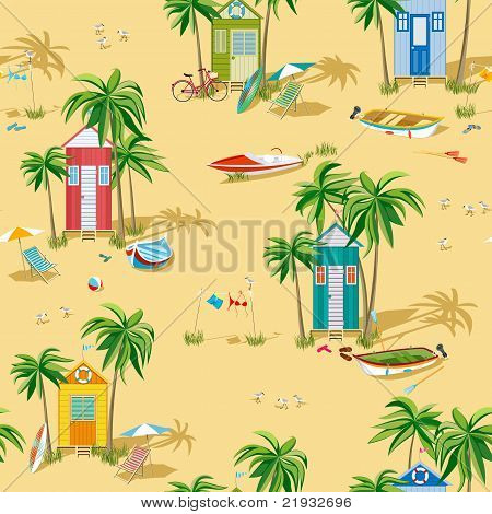 Sfondo con spiaggia Huts.eps
