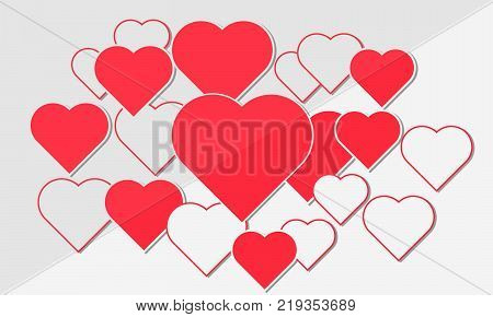 big red heart with a white bypass on a light background