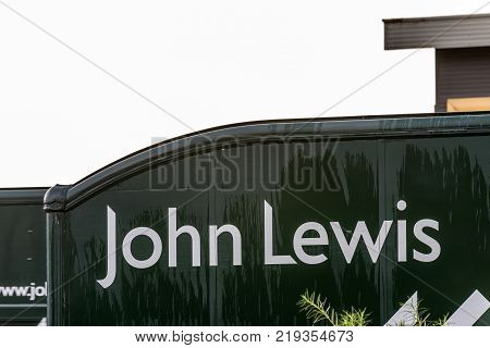 Northampton UK December 07, 2017: John Lewis logo sign in Brackmills Industrial Estate.