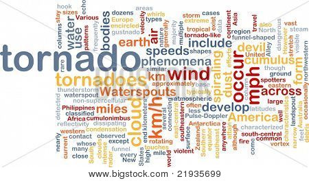 Sfondo concetto wordcloud illustrazione della bufera tornado