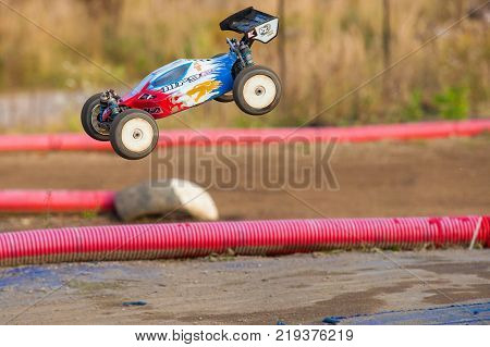 Prague, Czech Republic, - November 01, 2014: Radio Controlled model of sport rally car