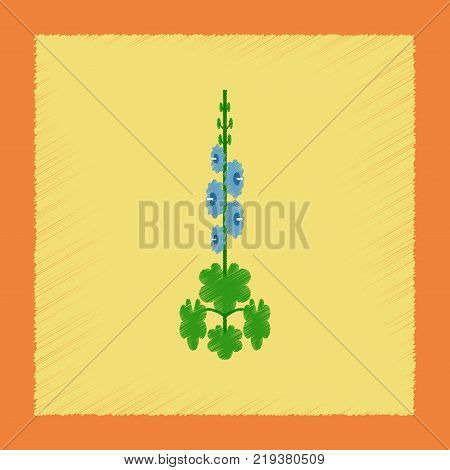 flat shading style Illustrations of plant Malva