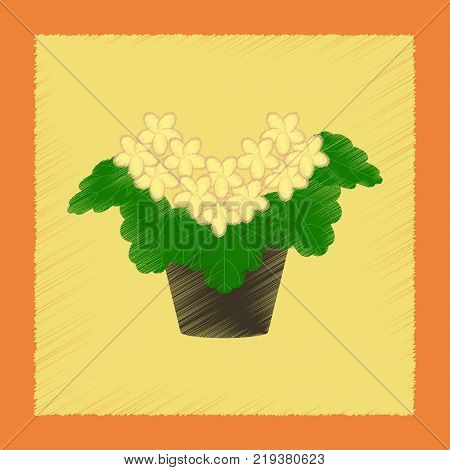 flat shading style Illustrations of plant Pelargonium