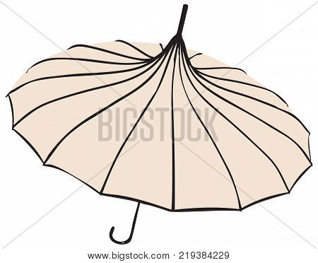 Old fashionable Umbrella - Parasol. The pagoda shape.