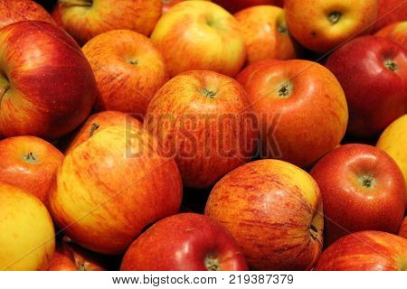 Basket Of Fresh Red Apples Vegan Vegetarian Fruitarian Food