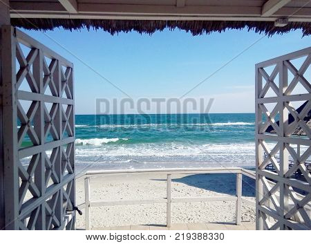 wooden gate to get to the Black Sea beach