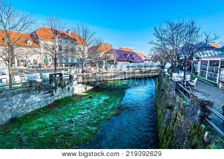 Scenic view at Samobor scenery in Northern Croatia, suburb of Zagreb town.
