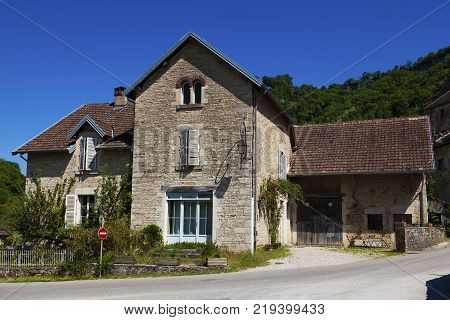 Architecture of Baume-les-messieurs in the Jura Franche-Comte France