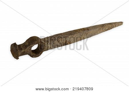 Old Chisel isolated on white background. Shot in Studio.