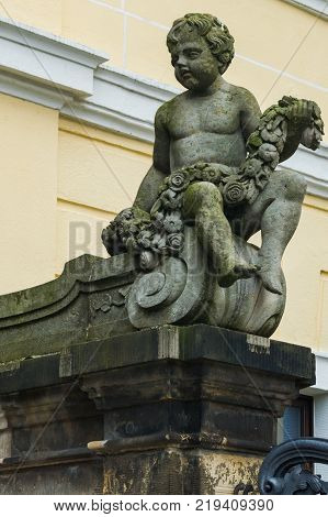 Zwinger palace in Dresden, Germany. Sculpture and architecture