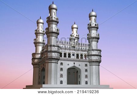 Indian Monument of Charminar Hyderabad 3d architecture 400 years old