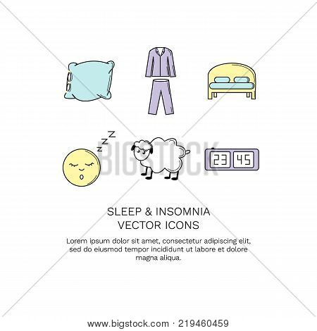 Beautiful vector icon collection insomnia great design for any purposes. Vector illustration.