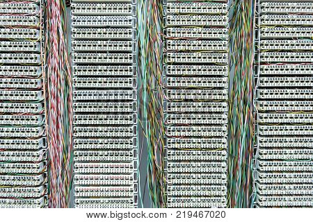 Telephone line cabinet connections of anolog cables