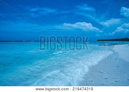 Travel photography - tropical beach in a caribbean island (Saona island, Dominican Republic).