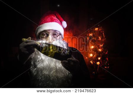 Santa Claus Toasting With A Glass Of Champagne (bottle), Santa Claus With A Glass Of Champagne Celeb