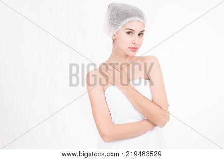 Portrait of plastic surgery patient. Portrait of plastic surgery patient beautiful white female with