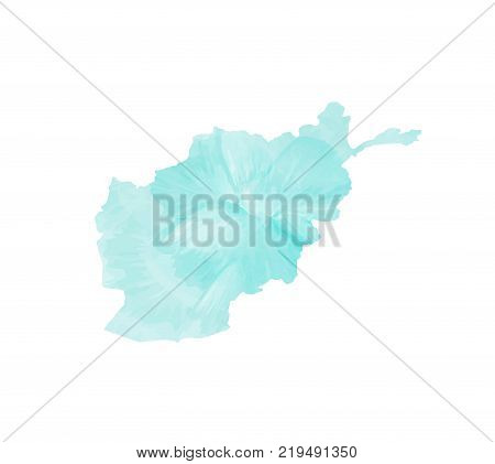 Vector map Afghanistan. Isolated vector Illustration. Black on White background. EPS 10 Illustration.