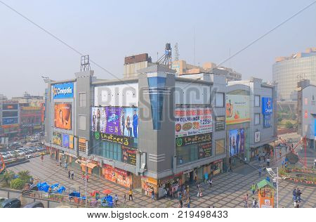 New Delhi India - October 29, 2017: Unidentified People Visit V3s Shopping Mall In New Delhi.