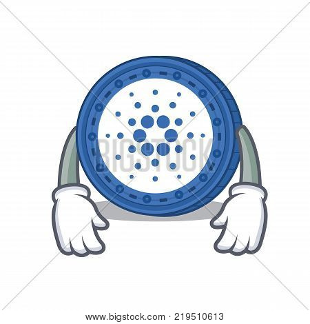 Tired Cardano coin character cartoon vector illustration