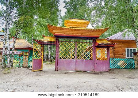 Buddhist datsan Dechen Ravzhalin in Arshan. Buryatia. Russia