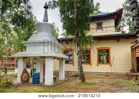 Buddhist datsan Dechen Ravzhalin in Arshan. Buryatia. Russia