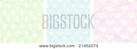 Satz von drei Grunge Polka Dot Hintergrund