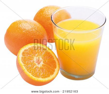 orange juice and oranges