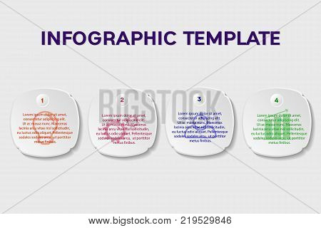 Design infographic template 4 steps, can be used for workflow layout, diagram, number options, graphic or website layout.