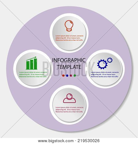 Vector illustration of four circles infographics options.