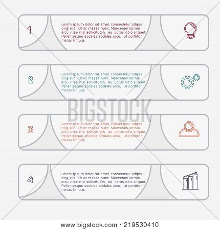 Vector stripes for infographic. Template for diagram, graph, presentation and chart. Business concept with 4 options, parts, steps or processes. Abstract background.