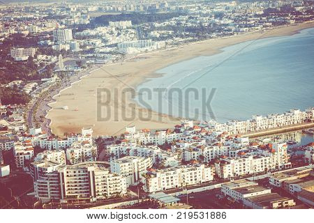 Agadir Aerial Panoramic View From The Agadir Kasbah (agadir Fortress) In Morocco