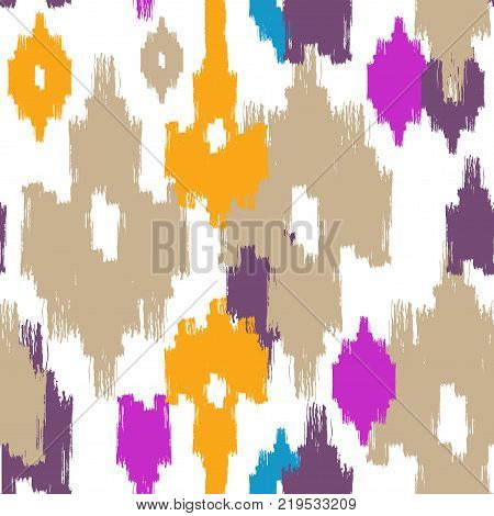 Seamless oriental tribal background ikat pattern for textile and fabrick