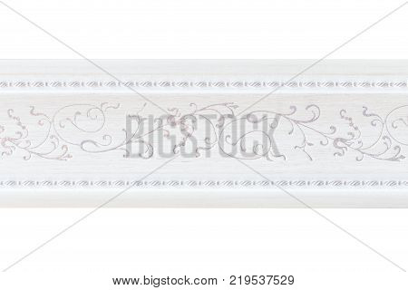 Wooden skirting boards isolated on white background clipping path.