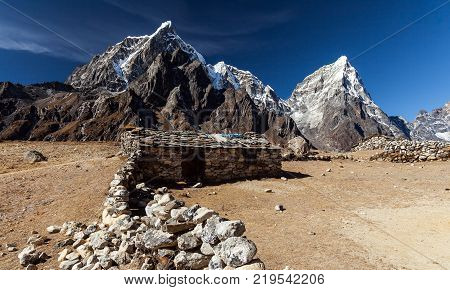 Nepal khumbu sagarmatha national park near dingboche.