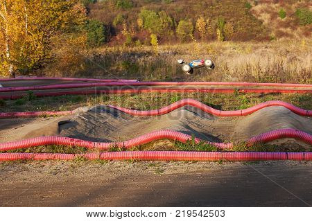 Prague, Czech Republic, - November 01, 2014: Radio Controlled model of sport rally car