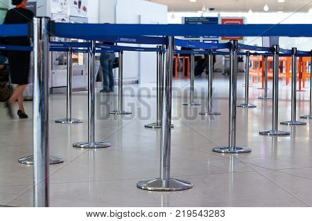 Paris, France - September 28, 2013: Speedy Boarding way in the airport