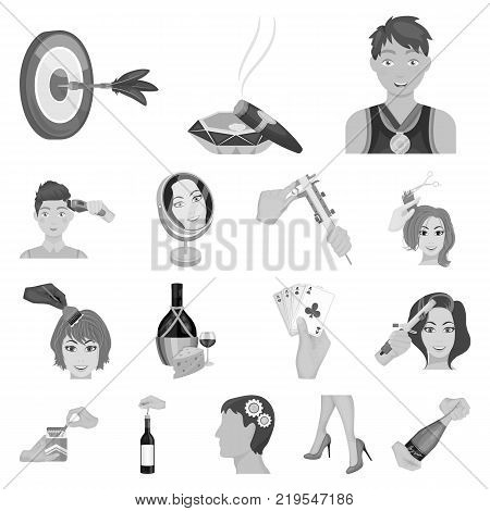 Manipulation by hands monochrome icons in set collection for design. Hand movement vector symbol stock illustration.