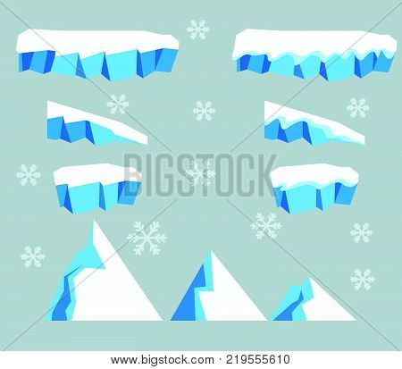 Vector illustration collection set of ice block platfom