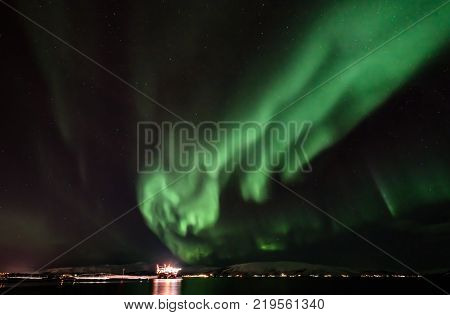 Aurora Borealis in North Norway - Tromso City - Tonsvik