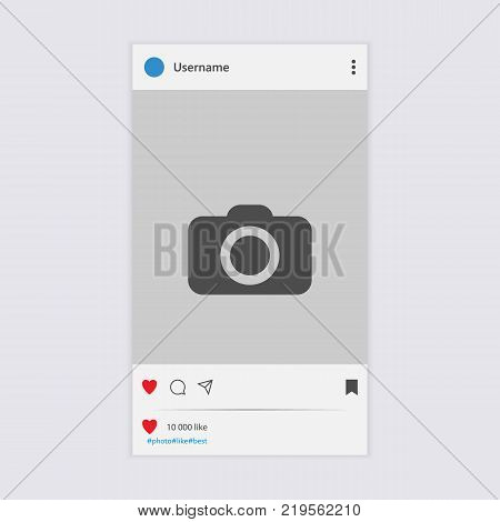 Social network post place for photo mockup template smartphone.