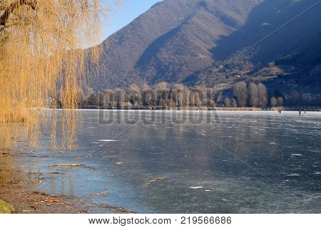 An entire lake completely frozen - Lake Endine - Bergamo - Lombardy - Italy 004