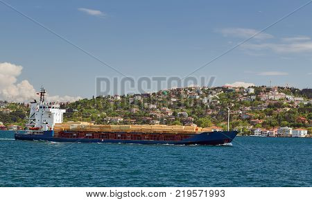 Container Cargo Cranes Loading And Unloading Of Containers In The Sea Port, Logistic Import Export T